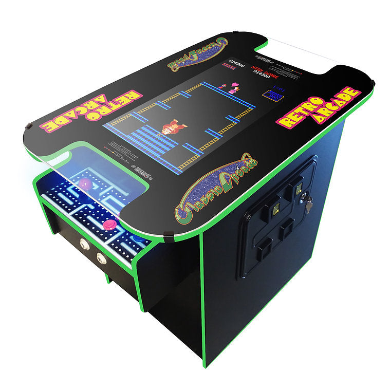 Suncoast Premium Cocktail Arcade Machine 60 Games green trim angle view