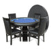 BBO The Ginza LED Poker Table blue felt with dining top and chairs