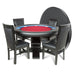 BBO The Ginza LED Poker Table red speedcloth with dining top and chairs