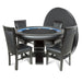 BBO The Ginza LED Poker Table black speedcloth with dining top and chairs