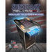 Suncoast Premium Pub Height Cocktail Arcade Machine 60 Games side view chrome trim with flag in back