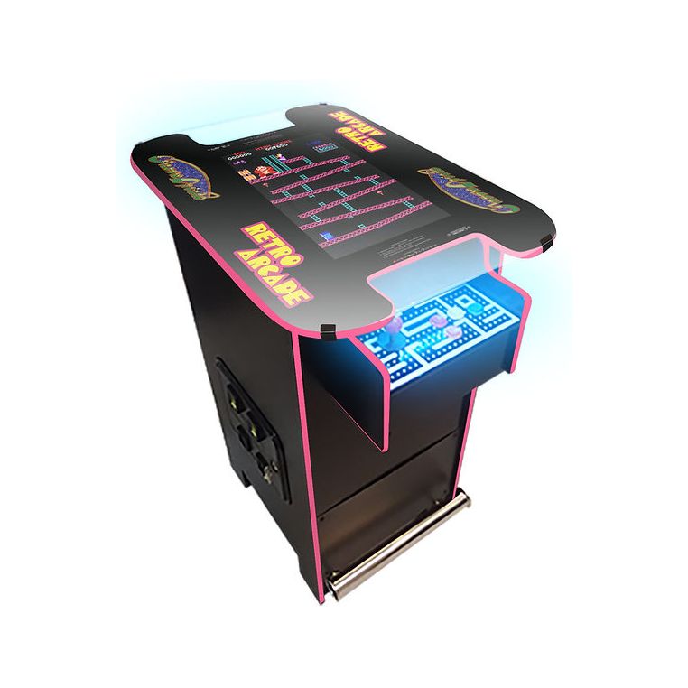 Suncoast Premium Pub Height Cocktail Arcade Machine 60 Games pink trim