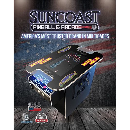 Suncoast Premium XL Cocktail Arcade Machine 60 Games