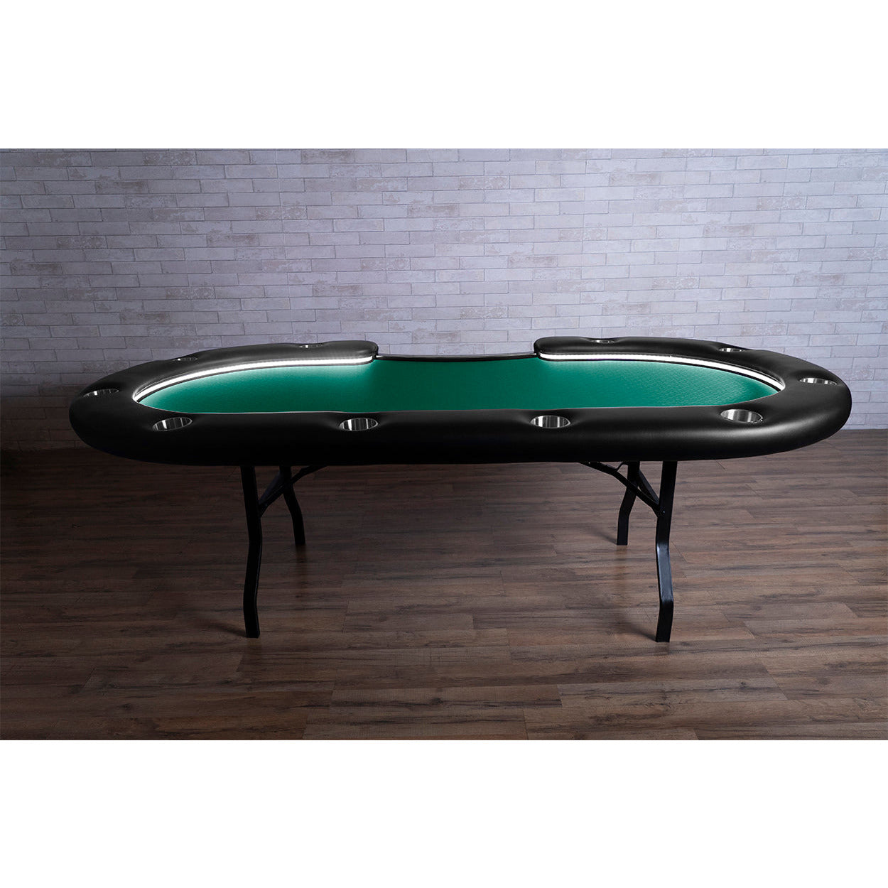 BBO The Aces Pro Alpha Folding Poker Table green speedcloth side view 