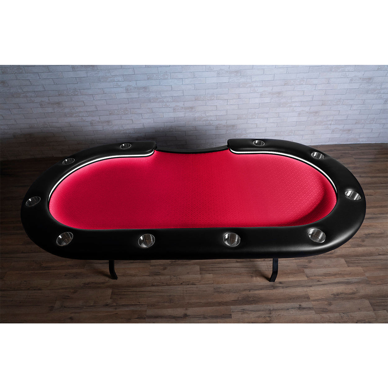 BBO The Aces Pro Alpha Folding Poker Table red speedcloth top view 