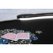 BBO The Aces Pro Alpha Folding Poker Table black close up of cards and chips 