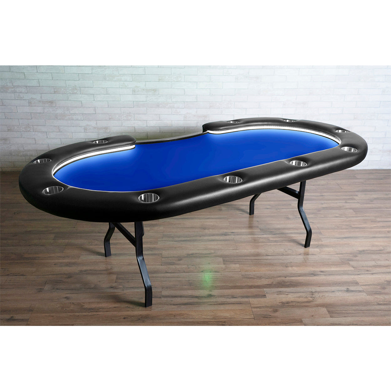 BBO The Aces Pro Alpha Folding Poker Table blue angle view 