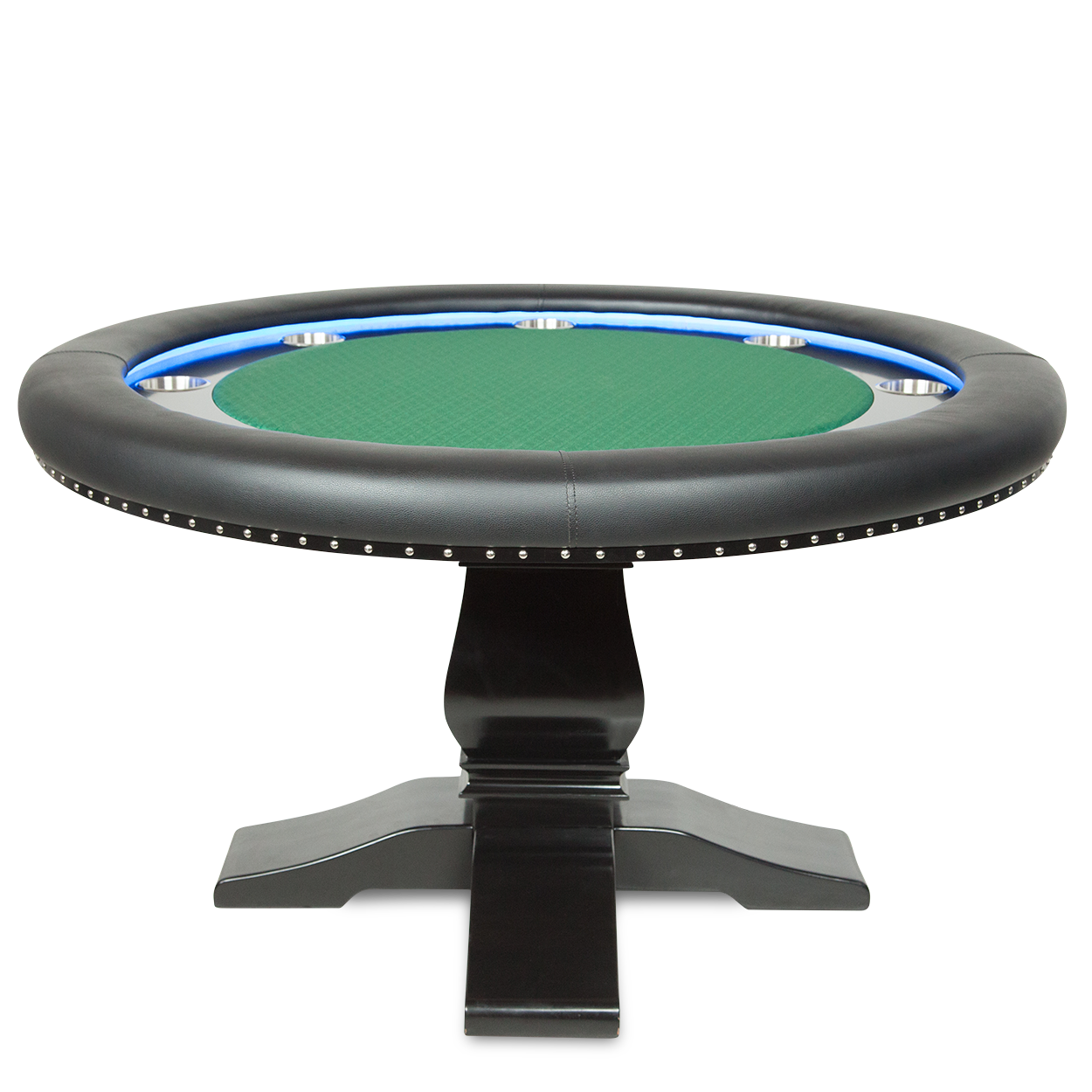 BBO The Ginza LED Premium Poker Table green speedcloth front view 
