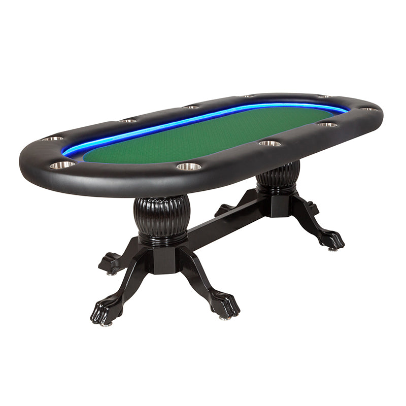 BBO The Elite Alpha Poker Table green speedcloth front angle view 