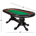 BBO The Elite Alpha Poker Table green front angle view with specs 