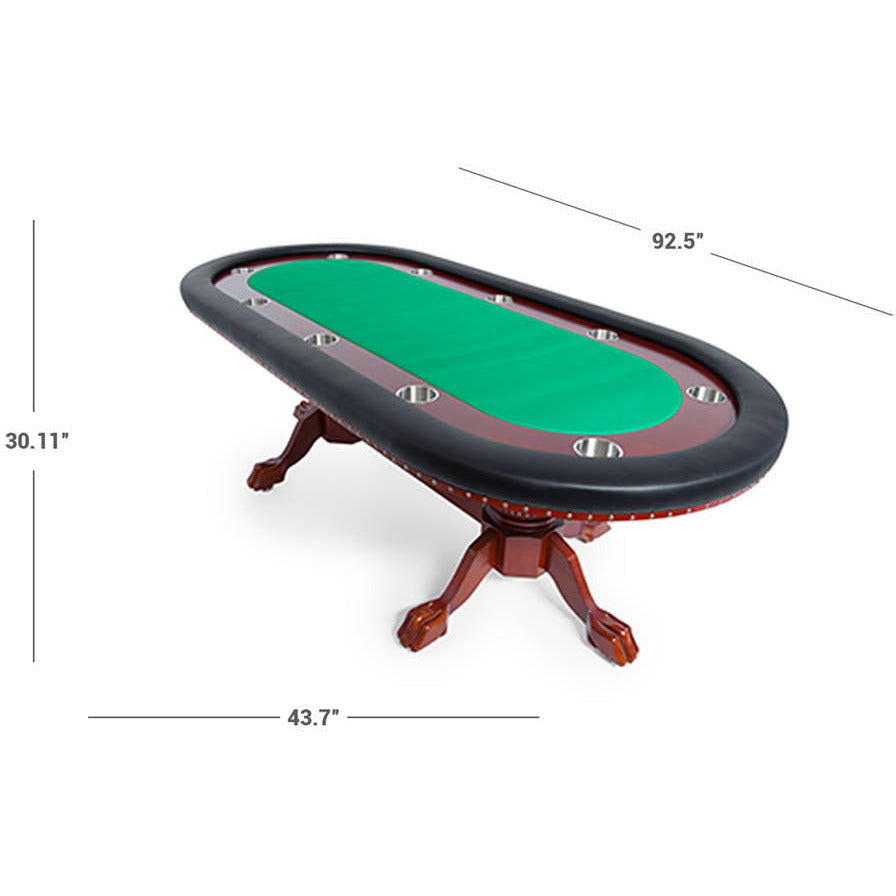 BBO The Rockwell Premium Poker Table green with dimensions 
