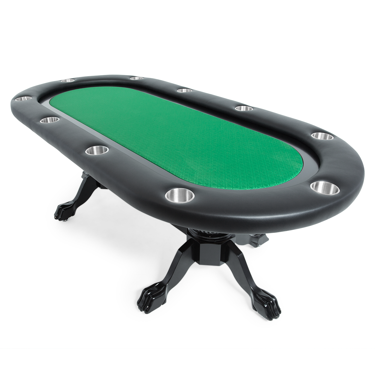 BBO The Elite Premium Poker Table green speedcloth angle view 