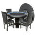 BBO The Ginza LED Premium Poker Table black speedcloth with dining top and chairs 
