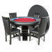 BBO The Ginza LED Premium Poker Table red speedcloth with dining top and chairs