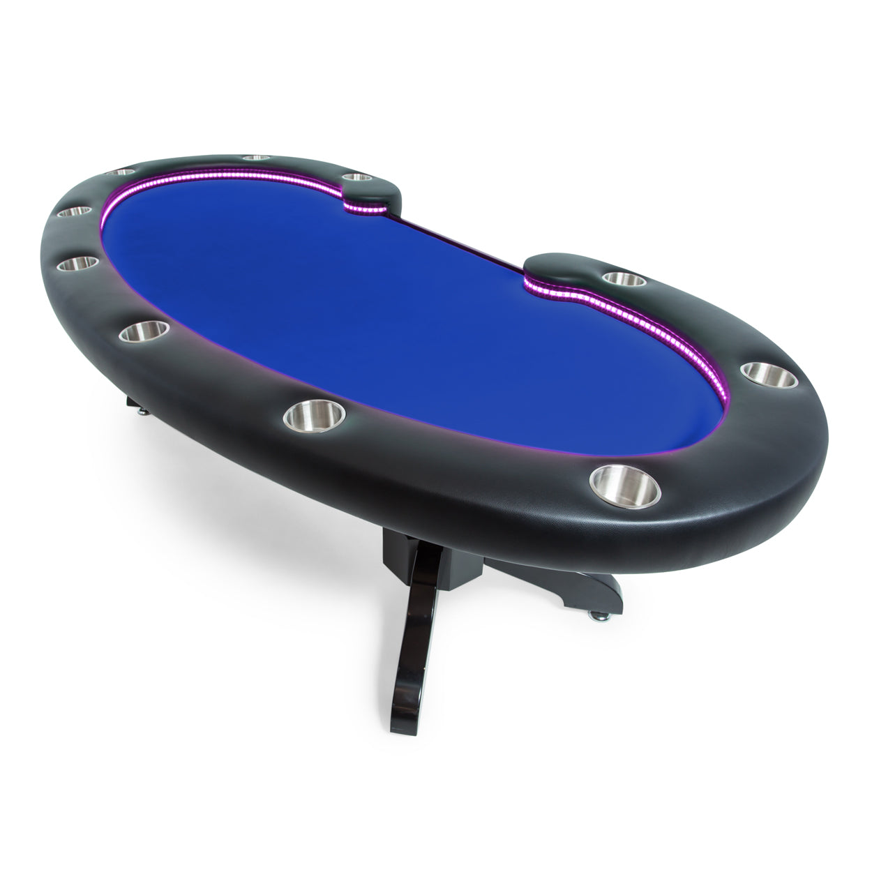 BBO The Lumen HD Poker Table blue with angle view 