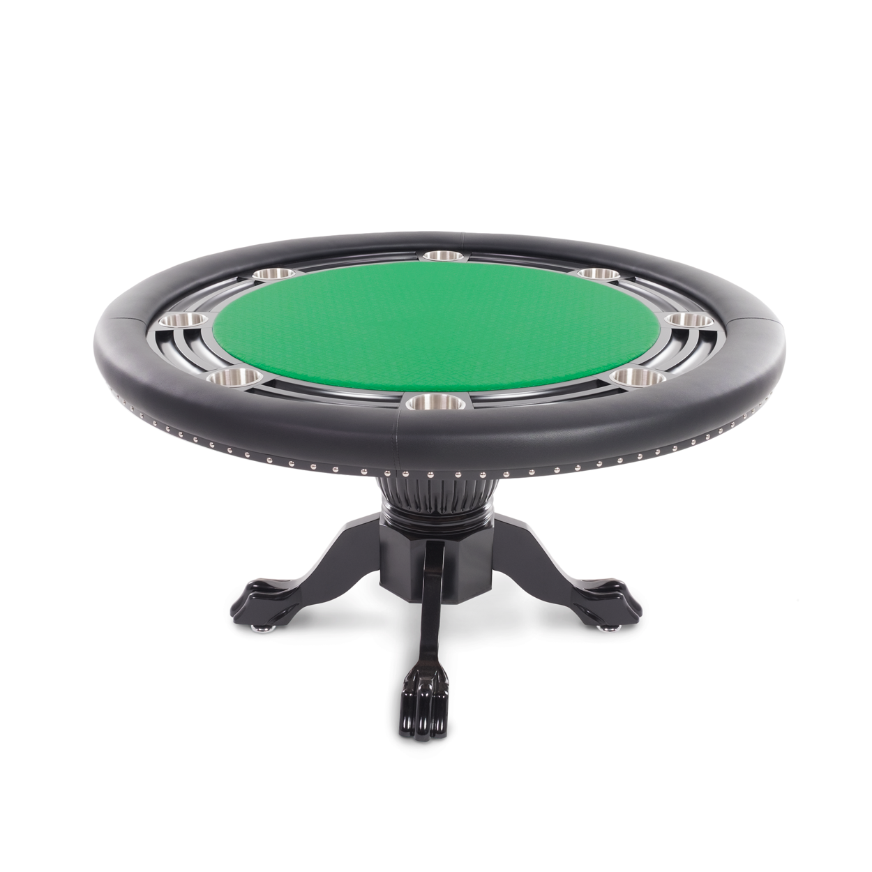 BBO The Nighthawk Premium Poker Table green speedcloth front view 