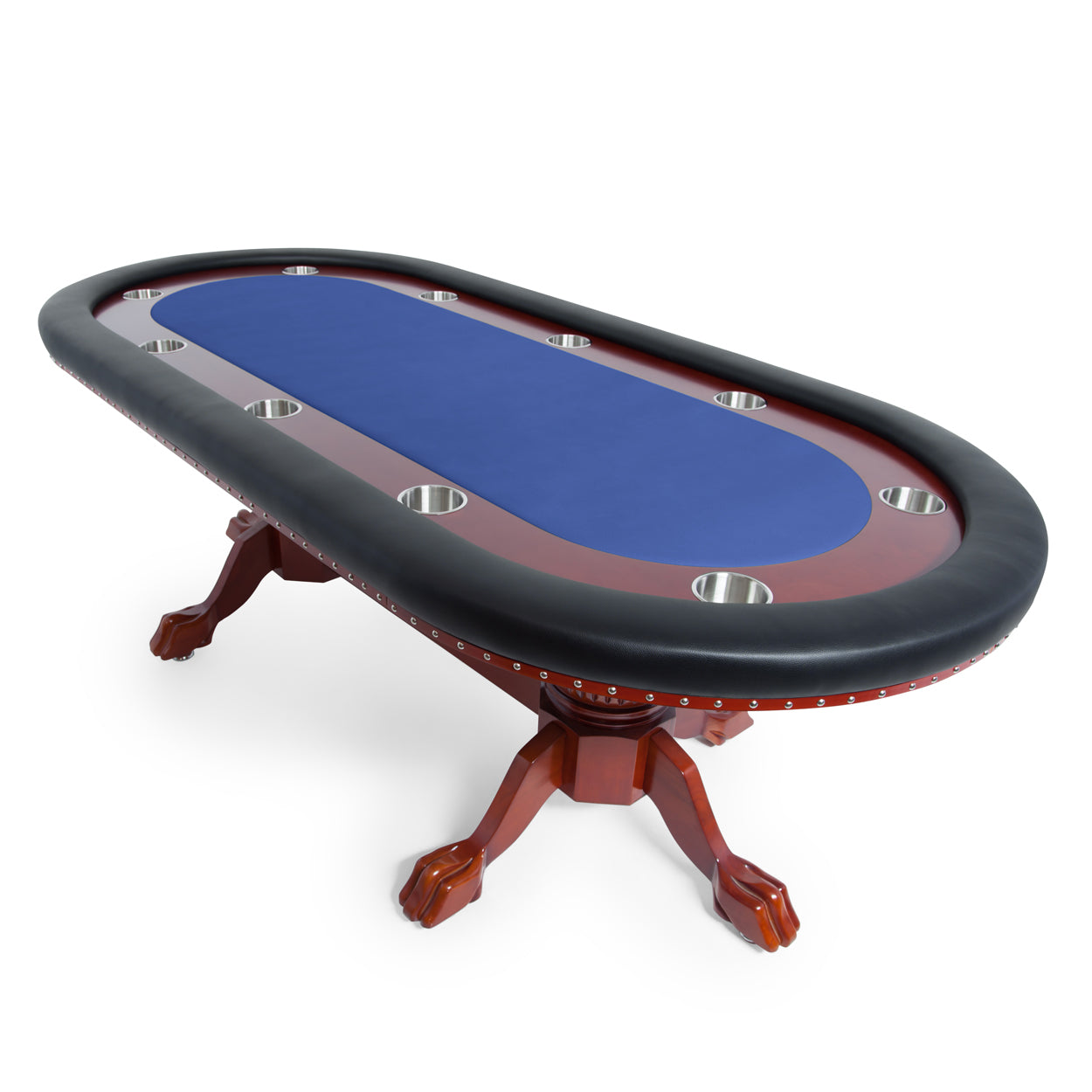 BBO The Rockwell Premium Poker Table blue angle view 