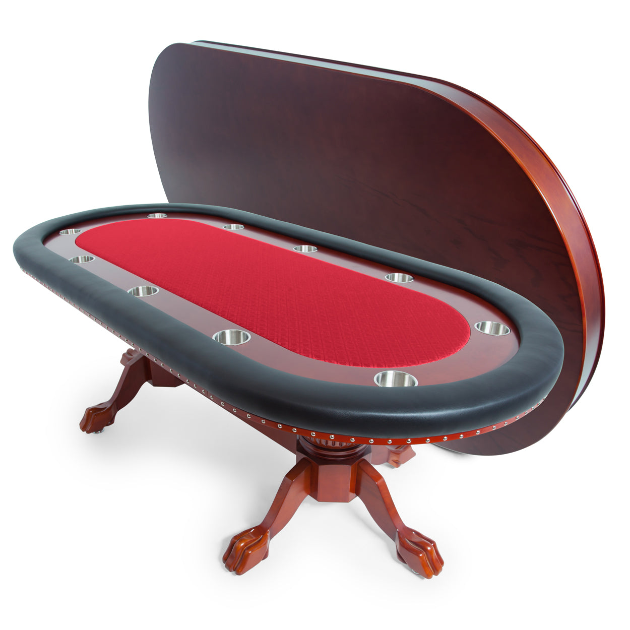 BBO The Rockwell Premium Poker Table red speedcloth with dining top 